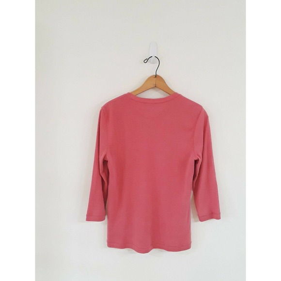 Womens LRL Ralph Lauren Coral Lace Up Bohemian Spring Top with Leather Details - Picture 4 of 5